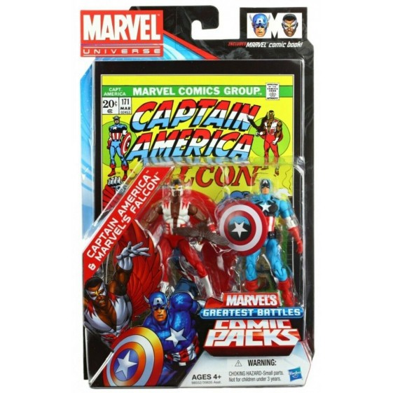 Hasbro Marvel Universe Comic Pack Captain America & Marvel's Falcon 2-Pack 3 3/4" Action Figure Set