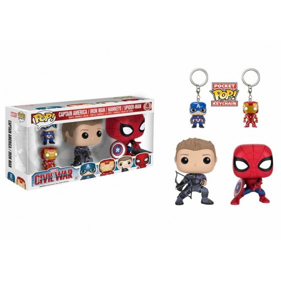 Funko Pop! Marvel Civil War Captain America Iron Man Hawkeye Spiderman Vinyl Figure