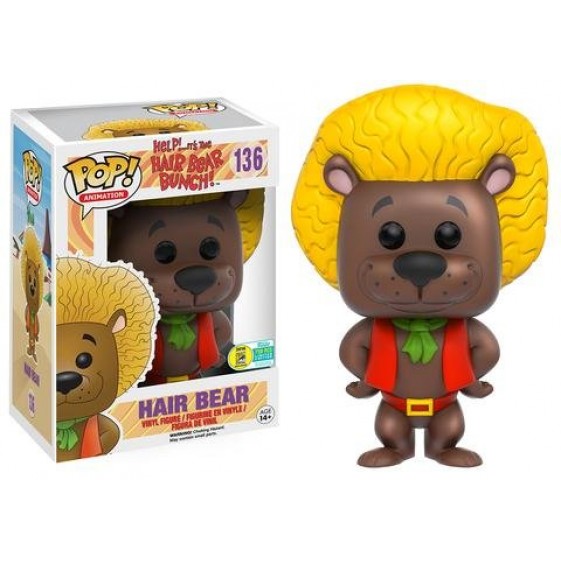 Funko Pop! Animation Hanna Barbera Help! It's the Hair Bear Bunch! Hair Bear (Yellow/Brown) Comic-Con 750 Piece Exclusive #136 Vinyl Figure