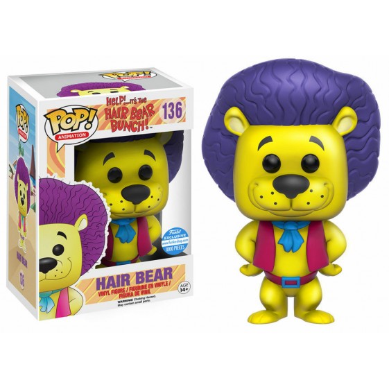 Funko Pop! Hanna Barbera Help It's the Hair Bear Bunch Hair Bear (Purple/Yellow) Funko 1000 Pcs Exclusive #136 Vinyl Figure
