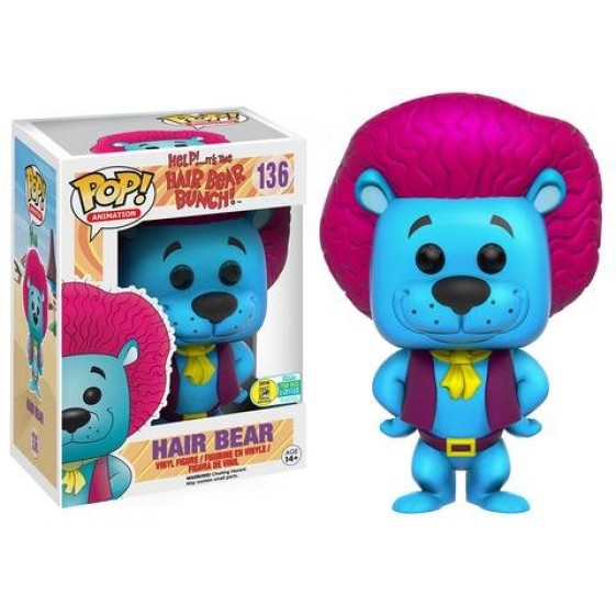Funko Pop! Animation Hanna Barbera Help! It's the Hair Bear Bunch! Hair Bear (Pink/Blue) Comic-Con 750 Piece Exclusive #136 Vinyl Figure