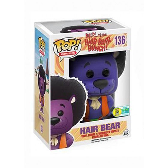Funko Pop! Animation Hanna Barbera Help! It's the Hair Bear Bunch! Hair Bear (Black/Purple) Comic-Con 750 Piece Exclusive #136 Vinyl Figure
