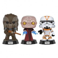 Funko Pop! Movies Star Wars Tarfful, Unhooded Emporor and Utapau Clone Trooper Walmart Exclusive Vinyl Figure Funko Pop! Movies Star Wars Tarfful, Unhooded Emporor and Utapau Clone Trooper Walmart Exclusive Vinyl Figure