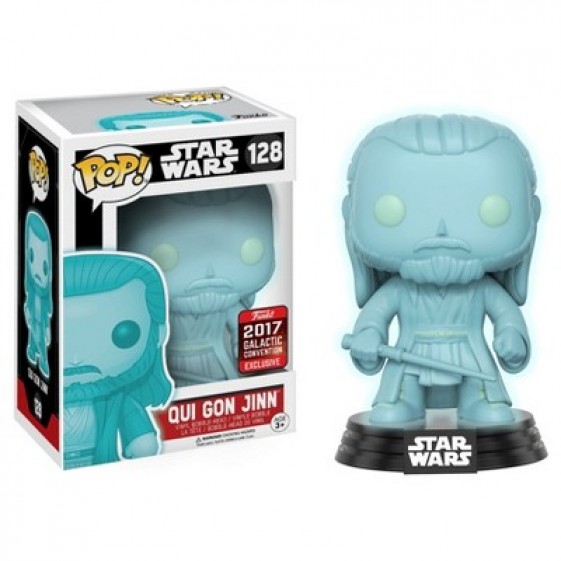 Funko Pop! Star Wars Qui Gon Jinn Glow in the Dark 2017 Exclusive #128 Vinyl Figure