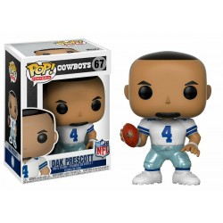Funko Pop! NFL Dallas Cowboys Dak Prescott (White Jersey) #67 Vinyl Figure
